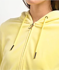 Juicy Couture OG Bling Yellow Iris Velour Zip Hoodie