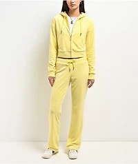 Juicy Couture OG Bling Yellow Iris Velour Zip Hoodie