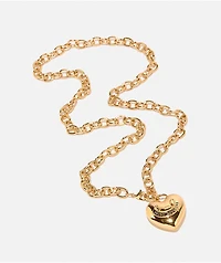 Juicy Couture Puff Heart Goldtone Necklace