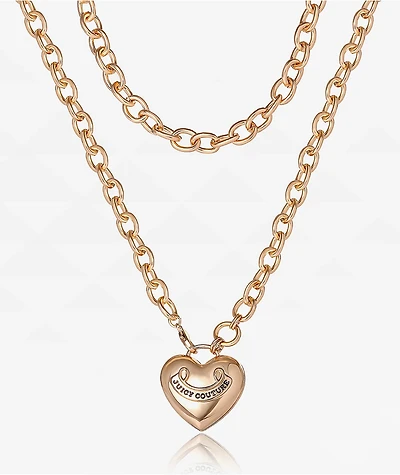 Juicy Couture Puff Heart Goldtone Necklace