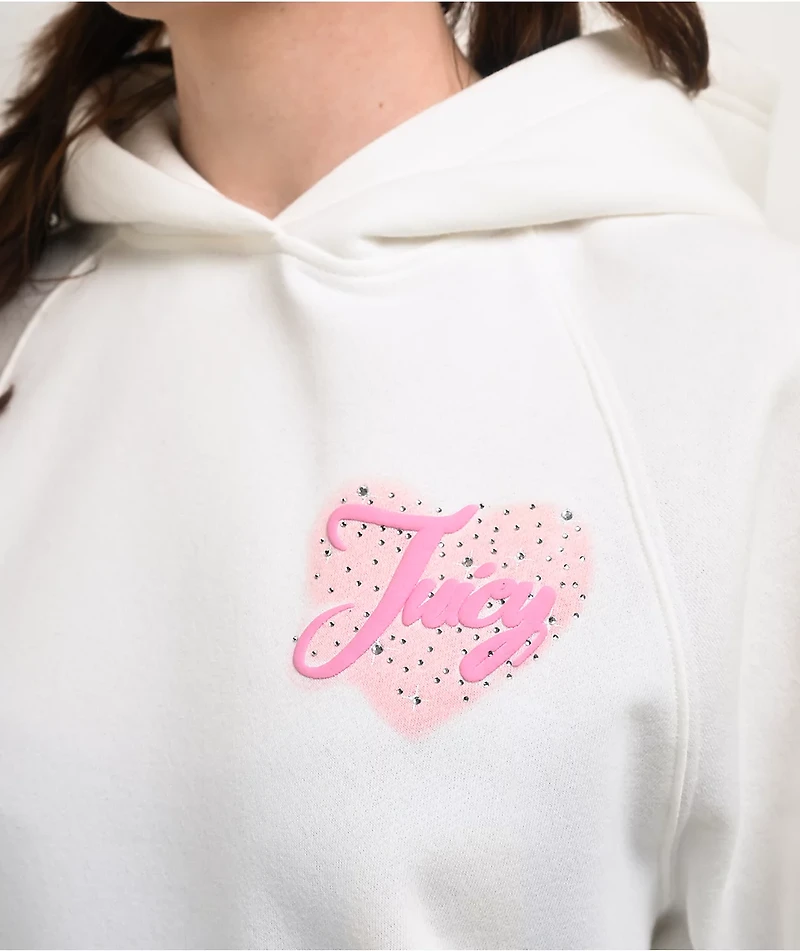 Juicy Couture Puff Print Cream Hoodie