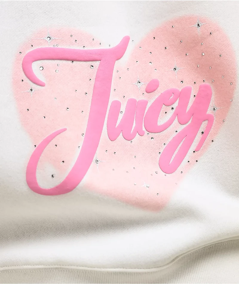 Juicy Couture Puff Print Cream Hoodie