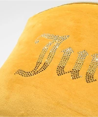 Juicy Couture Rhinestone Logo Yellow Velour Makeup Pouch