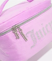 Juicy Couture Rhinestone Terry Train Purple Velour Makeup Bag