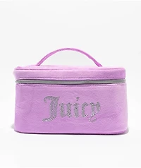 Juicy Couture Rhinestone Terry Train Purple Velour Makeup Bag