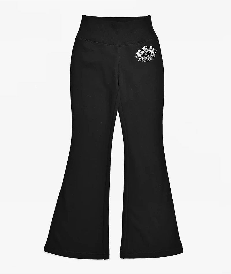 Juicy Couture Rib Waist Black Flare Sweatpants