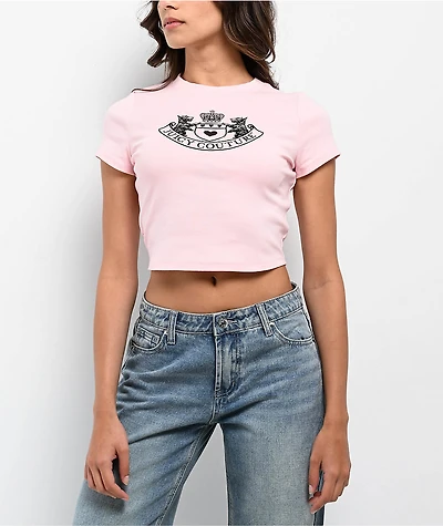 Juicy Couture Scottie Dog Whisper Pink Crop T-Shirt