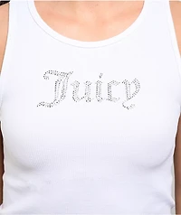 Juicy Couture Small Bling High Neck White Crop Tank Top