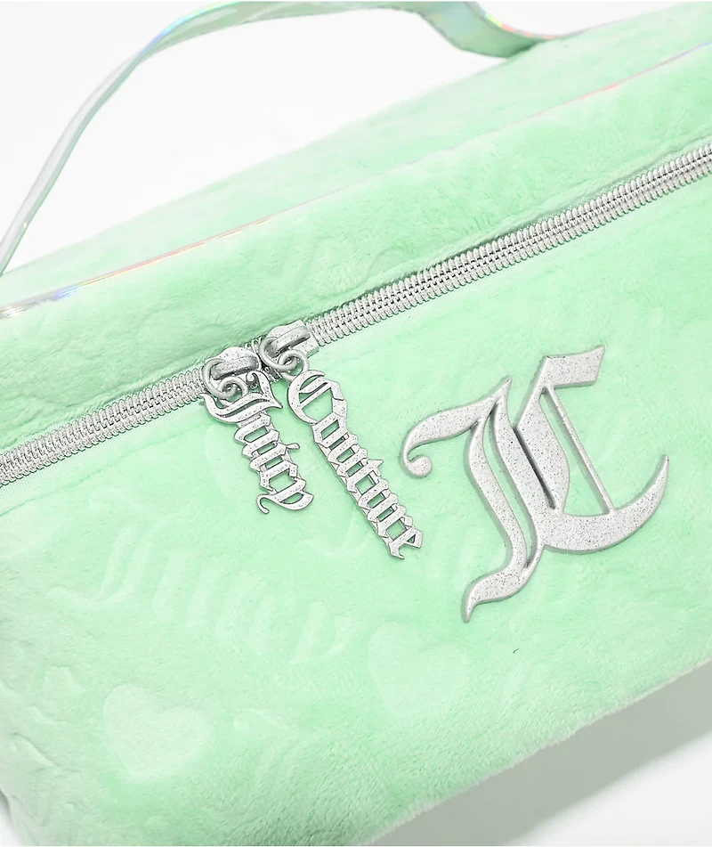 Juicy Couture Terry Train Green Velour Makeup Bag