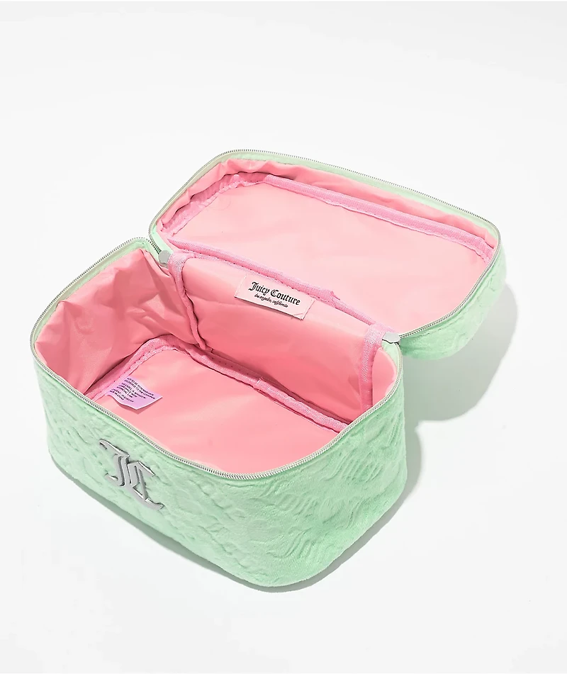 Juicy Couture Terry Train Green Velour Makeup Bag