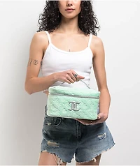 Juicy Couture Terry Train Green Velour Makeup Bag