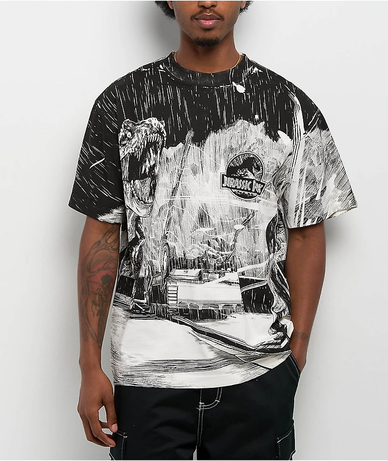 Jurassic Park Flare White T-Shirt