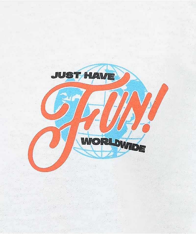 Just Have Fun Global Retro White T-Shirt