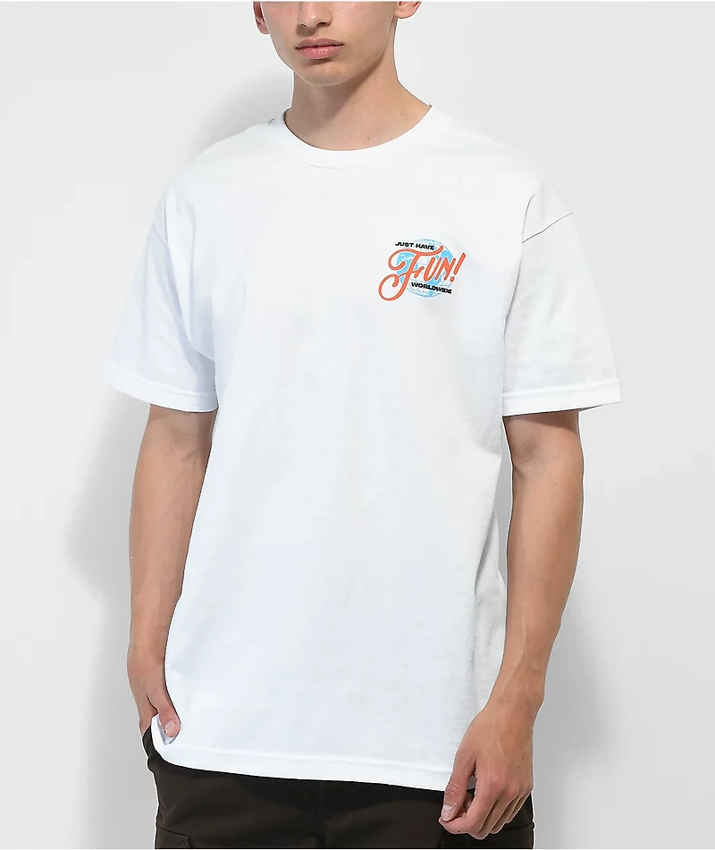 Just Have Fun Global Retro White T-Shirt