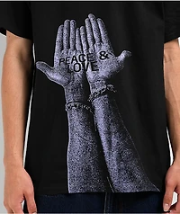 Just Have Fun Peace And Love Black T-Shirt