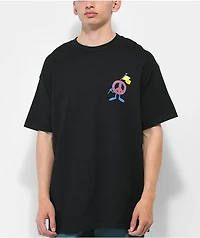 Just Have Fun Peace Collage Black T-Shirt