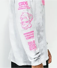KAIJU017 Dark Heart Grey Tie Dye Long Sleeve T-Shirt