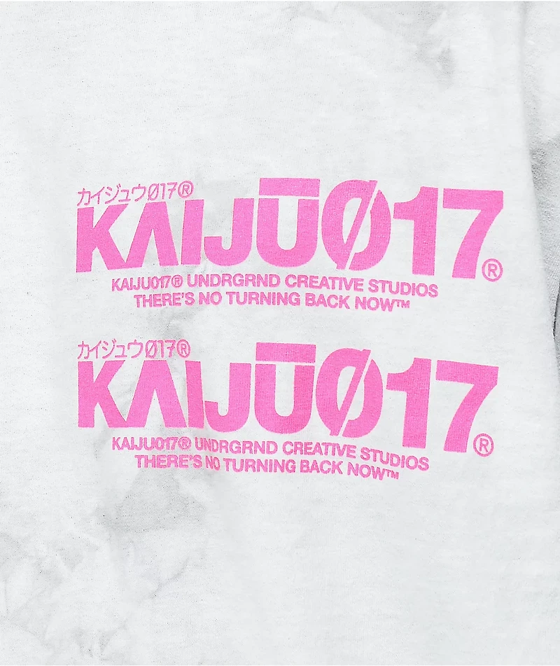 KAIJU017 Dark Heart Grey Tie Dye Long Sleeve T-Shirt