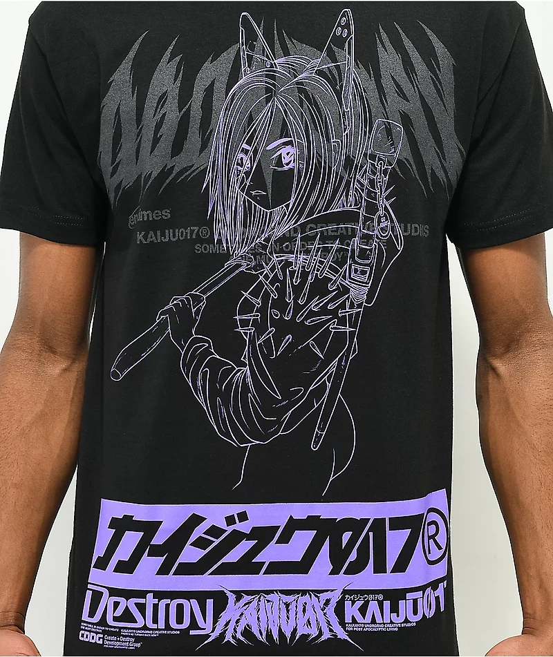 KAIJU017 Kikenchan Black T-Shirt