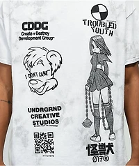 KAIJU017 School Girl Grey Tie Dye T-Shirt