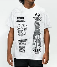 KAIJU017 School Girl Grey Tie Dye T-Shirt