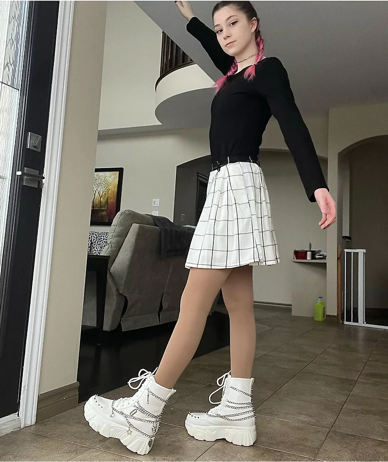 KOI Boned Catch White Platform Boots