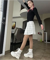KOI Boned Catch White Platform Boots