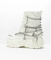 KOI Boned Catch White Platform Boots