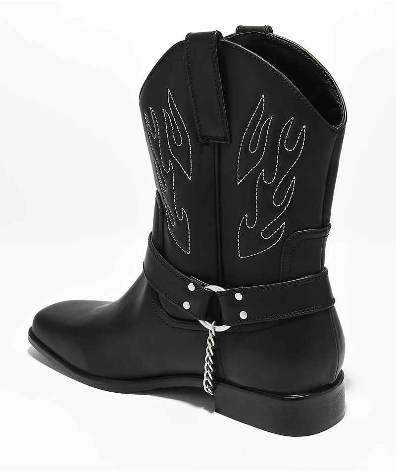 KOI Broken Bronco Black Cowboy Boots