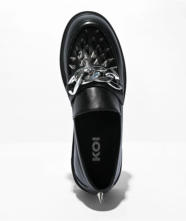 KOI Grave Warden Black Spiked Loafers at Bayshore Shopping Centre