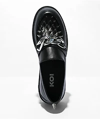 KOI Grave Warden Black Spiked Loafers