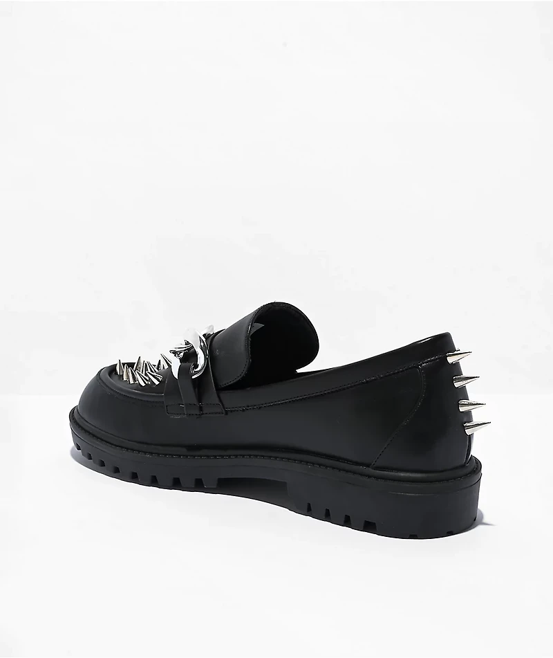 KOI Grave Warden Black Spiked Loafers
