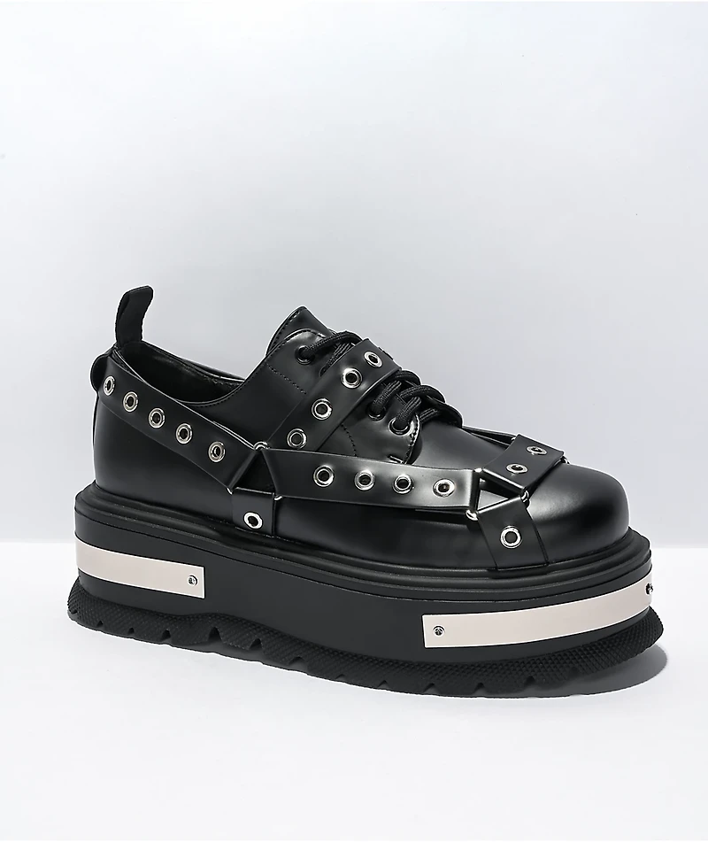KOI Iron Hands Black Platform Shoes