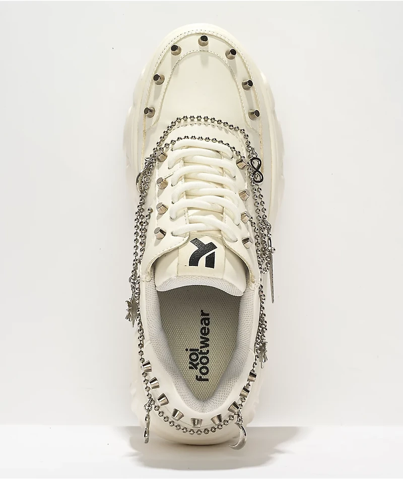 KOI Jinx Mystic Charm White Platform Shoes