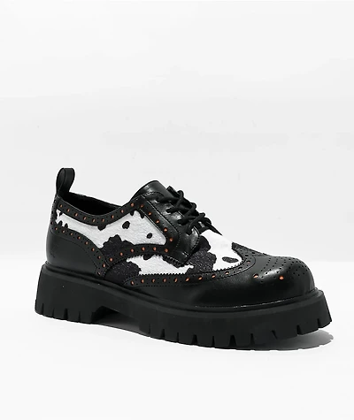 KOI Tibia Cow Black Derby Shoes