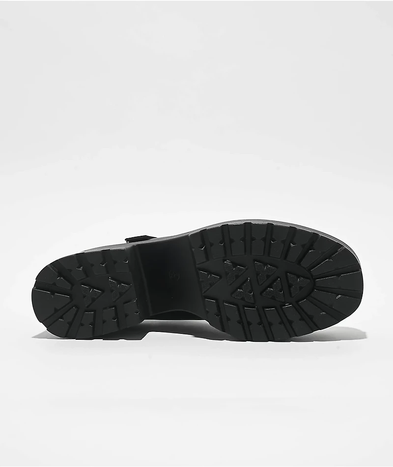 KOI Tira Black Faux Leather Mary Jane Platform Shoes