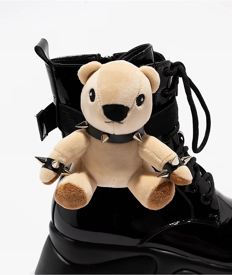 KOI x The Rocky Horror Picture Show Eddie's Teddy Spike Black & Chrome Platform Boots