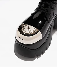 KOI x The Rocky Horror Picture Show Eddie's Teddy Spike Black & Chrome Platform Boots
