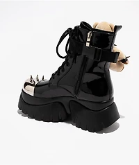 KOI x The Rocky Horror Picture Show Eddie's Teddy Spike Black & Chrome Platform Boots