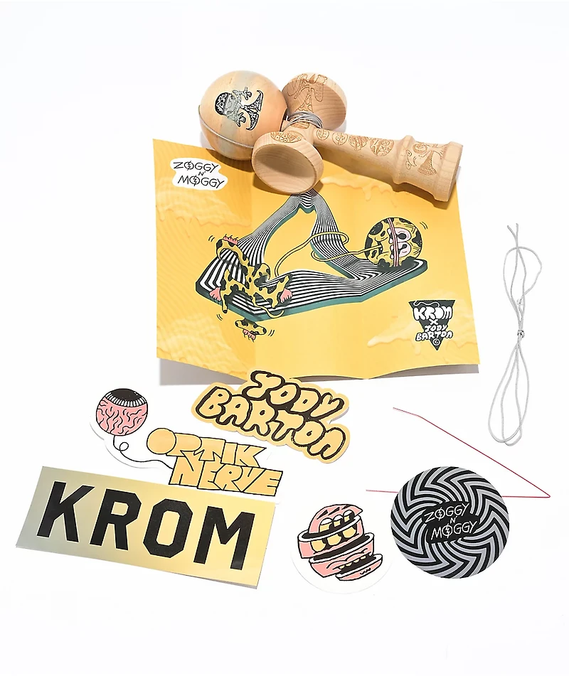 KROM x Jody Barton Zoggy & Moggy Sandplanet Kendama