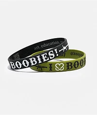 Keep A Breast Foundation Barbed Wire Catus Green & Black Mini 2 Pack Bracelets