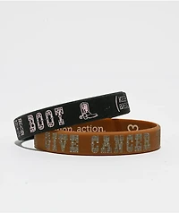 Keep A Breast Foundation Give Cancer The Boot Saddle Brown & Black Mini 2 Pack Bracelets