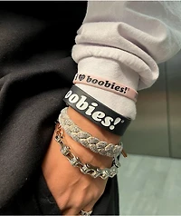 Keep A Breast Foundation I <3 Boobies Black Bracelet