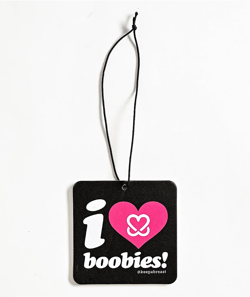 Keep A Breast Foundation I Heart Boobies AF Black Air Freshener