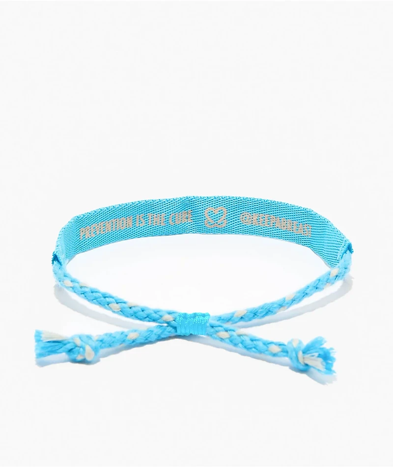 Keep A Breast Foundation I Heart Boobies Amigo Blue Woven Bracelet