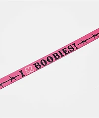 Keep A Breast Foundation I Heart Boobies Barbed Pink Web Belt