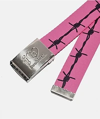 Keep A Breast Foundation I Heart Boobies Barbed Pink Web Belt