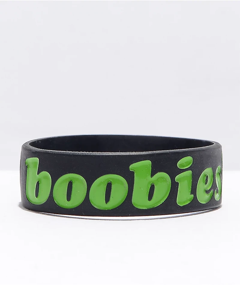 Keep A Breast Foundation I Heart Boobies Black & Green Bracelet