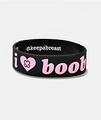 Keep A Breast Foundation I Heart Boobies Black & Pink Bracelet