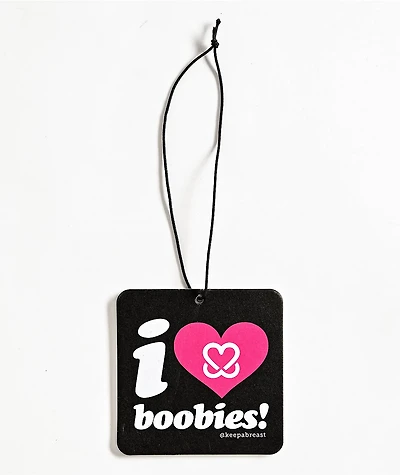 Keep A Breast Foundation I Heart Boobies Black Air Freshener